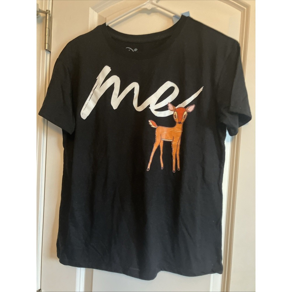 Disney T-Shirt Women XS Black NWT Bambi Graphic Short Sleeve JT24946